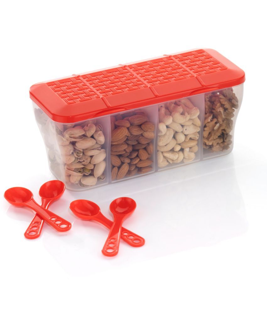     			FIT4CHEF Dry Fruit Container PET Red Multi-Purpose Container ( Set of 1 )