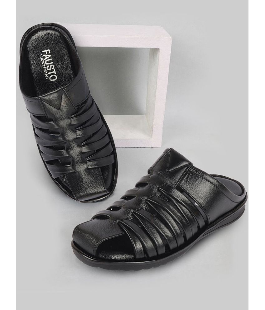     			Fausto - Black Men's Sandals