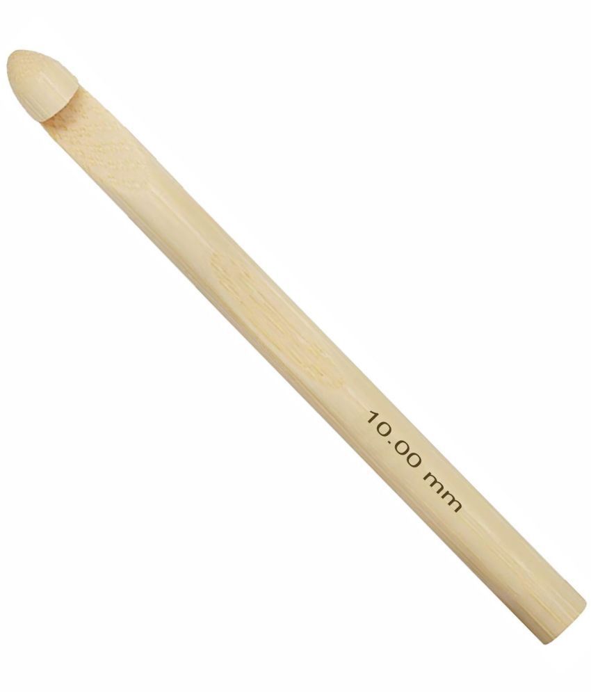     			Jyoti Crochet Hook Bamboo for Wool Work, Hand Knitted Sewing DIY Craft Weaving Needle, Ideal for Sweaters, Purses, Scarves, Sling Bag, Hats, Booties, 15891 (6"/15cm of Size 000 / 10mm) - 5 Pieces