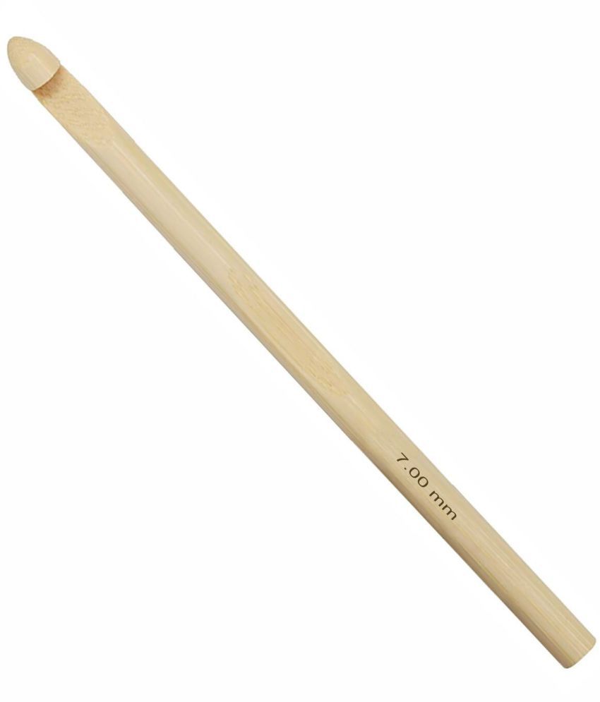     			Jyoti Crochet Hook Bamboo for Wool Work, Hand Knitted Sewing DIY Craft Weaving Needle, Ideal for Sweaters, Purses, Scarves, Sling Bag, Hats, and Booties, 15887 (6"/15cm of Size 2 / 7mm) - 10 Pieces