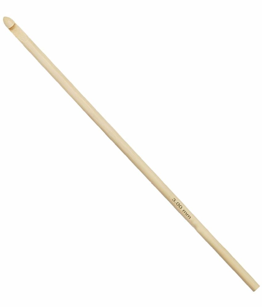     			Jyoti Crochet Hook Bamboo for Wool Work, Hand Knitted Sewing DIY Craft Weaving Needle, Ideal for Sweaters, Purses, Scarves, Sling Bag, Hats, and Booties, 15878 (6"/15cm of Size 11 / 3mm) - 10 Pieces