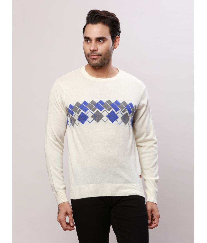     			Raymond Acrylic Round Neck Men's Full Sleeves Pullover Sweater - White ( Pack of 1 )