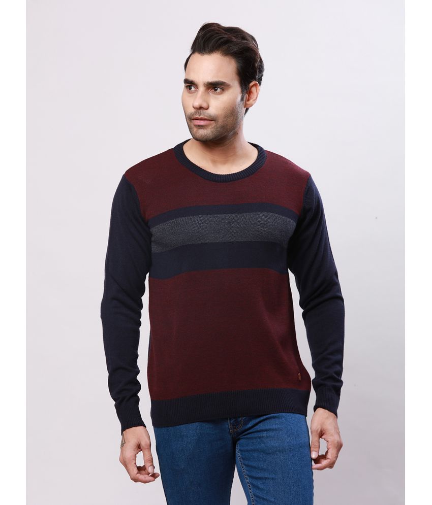     			Raymond Acrylic Round Neck Men's Full Sleeves Pullover Sweater - Blue ( Pack of 1 )