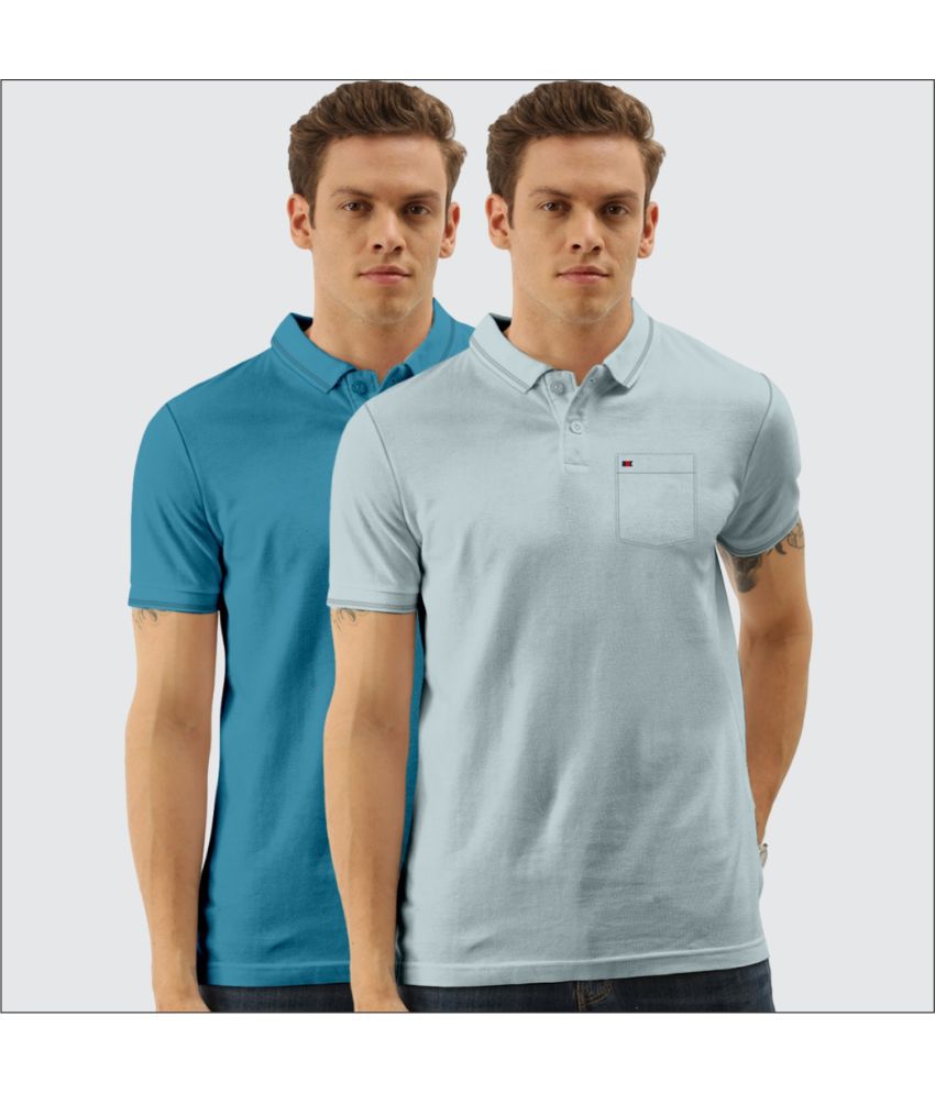     			TAB91 Cotton Blend Slim Fit Solid Half Sleeves Men's Polo T Shirt - Off White ( Pack of 2 )