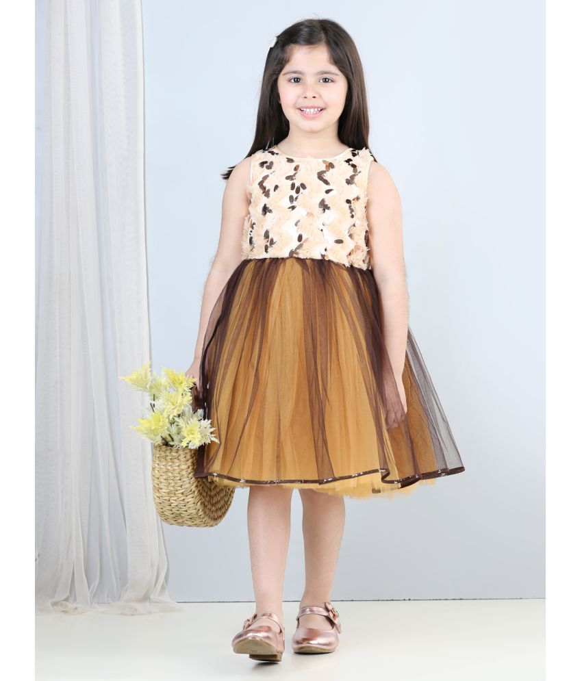     			Toy Balloon Kids Brown Net Girls Frock ( Pack of 1 )