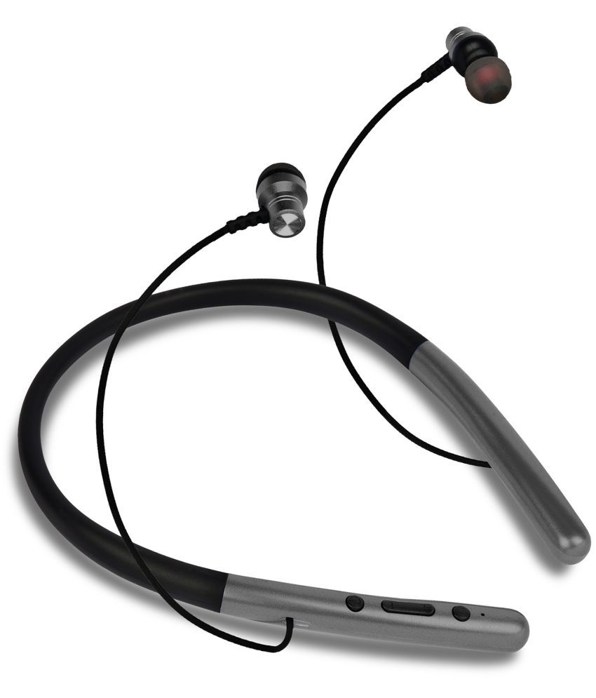    			hitage NBT 6767 Bluetooth  Neckband In-the-ear Bluetooth Headset with Upto 30h Talktime Deep Bass - Grey