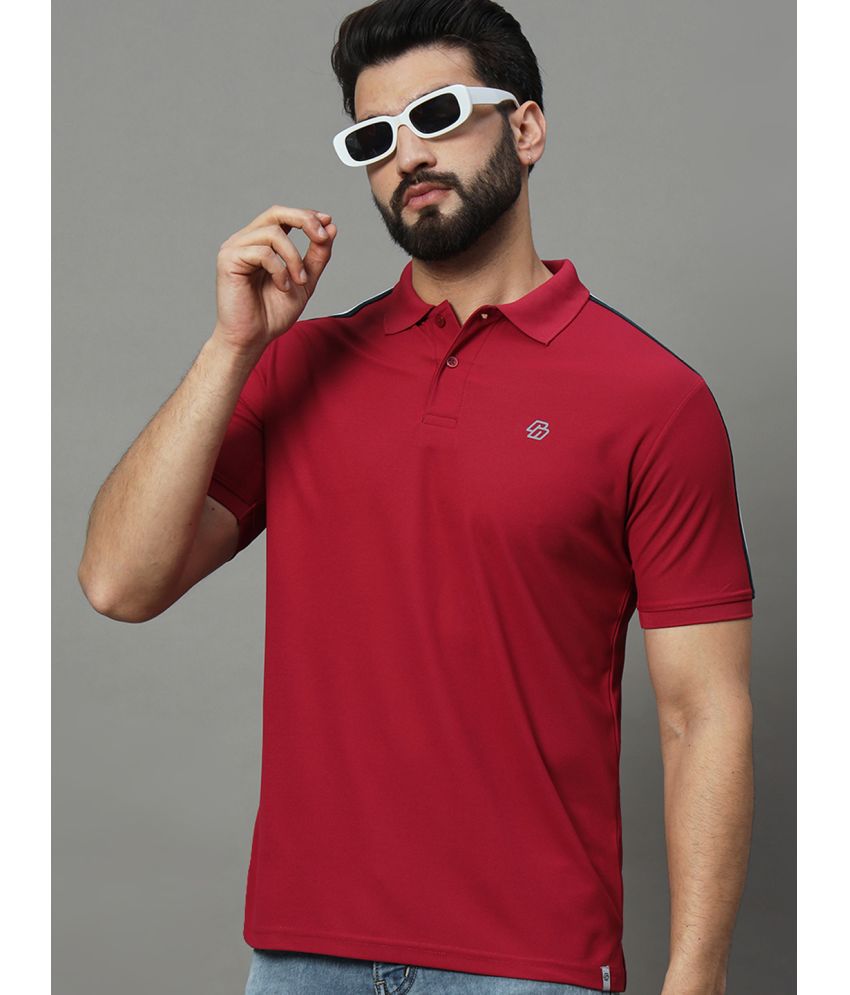     			renuovo Polyester Regular Fit Solid Half Sleeves Men's Polo T Shirt - Maroon ( Pack of 1 )