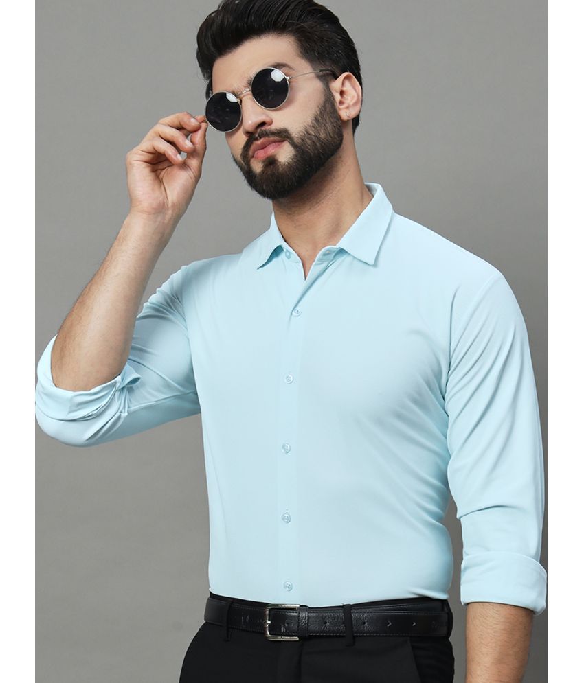     			renuovo Polyester Regular Fit Solids Full Sleeves Men's Casual Shirt - Turquoise ( Pack of 1 )