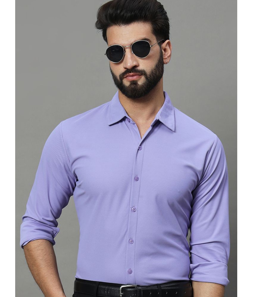    			renuovo Polyester Regular Fit Solids Full Sleeves Men's Casual Shirt - Lavender ( Pack of 1 )