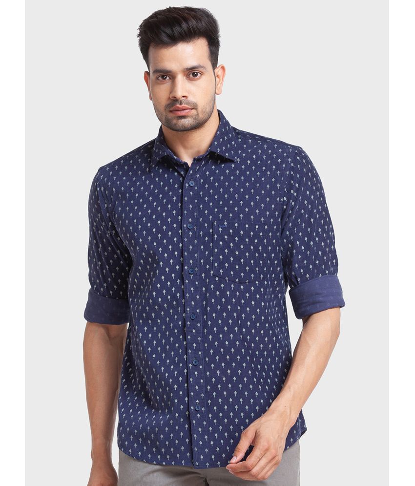     			Colorplus 100% Cotton Regular Fit Printed Full Sleeves Men's Casual Shirt - Blue ( Pack of 1 )