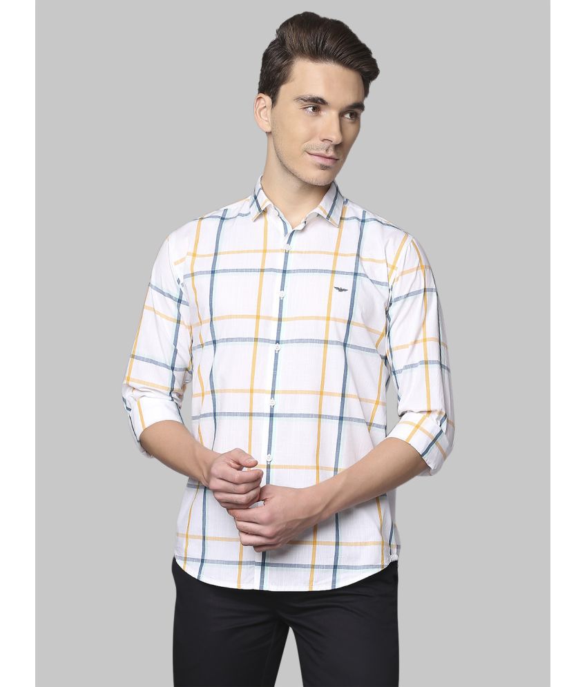     			Park Avenue 100% Cotton Slim Fit Checks Full Sleeves Men's Casual Shirt - Orange ( Pack of 1 )