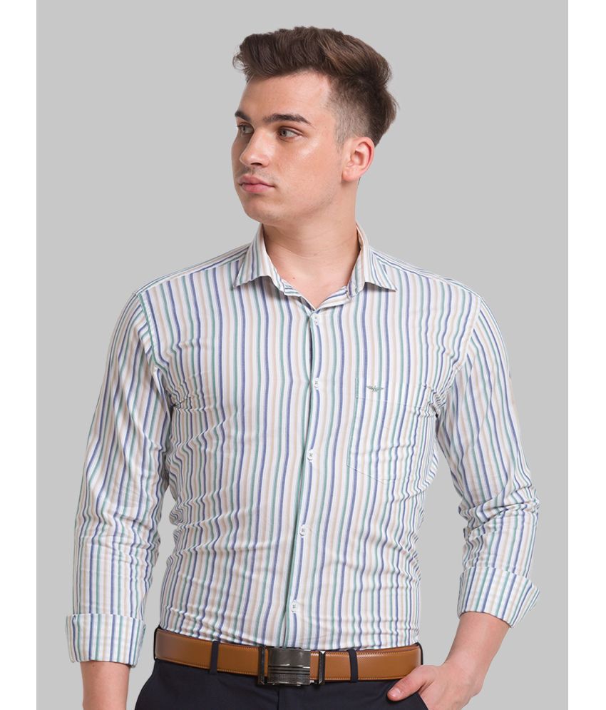     			Park Avenue 100% Cotton Slim Fit Striped Full Sleeves Men's Casual Shirt - Green ( Pack of 1 )