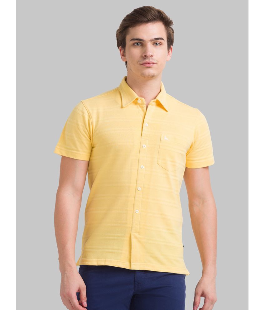     			Parx 100% Cotton Regular Fit Applique Half Sleeves Men's Casual Shirt - Yellow ( Pack of 1 )