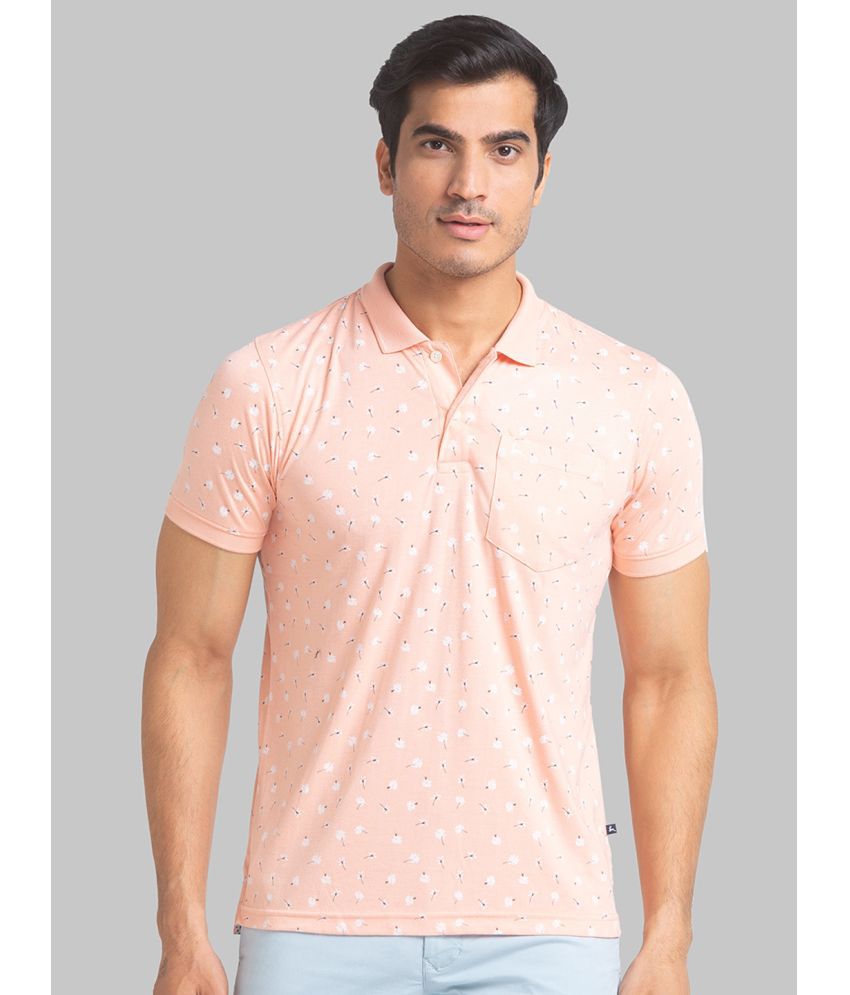     			Parx Cotton Blend Regular Fit Printed Half Sleeves Men's Polo T Shirt - Orange ( Pack of 1 )