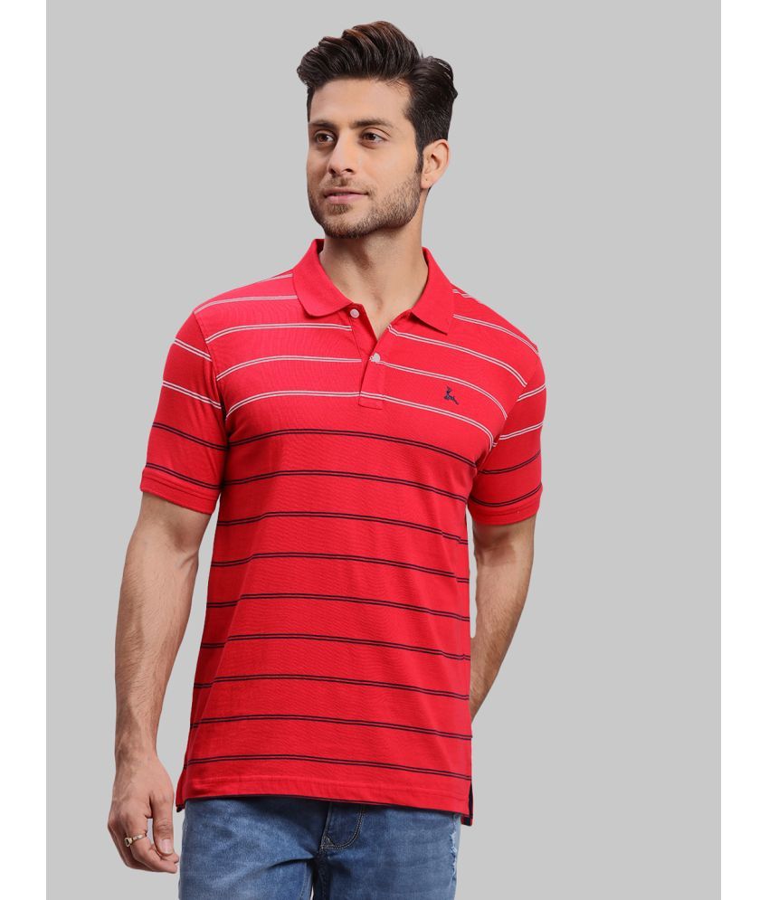     			Parx Cotton Regular Fit Dyed Half Sleeves Men's Polo T Shirt - Red ( Pack of 1 )