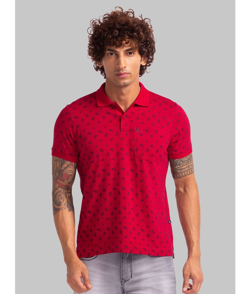     			Parx Cotton Regular Fit Printed Half Sleeves Men's Polo T Shirt - Maroon ( Pack of 1 )