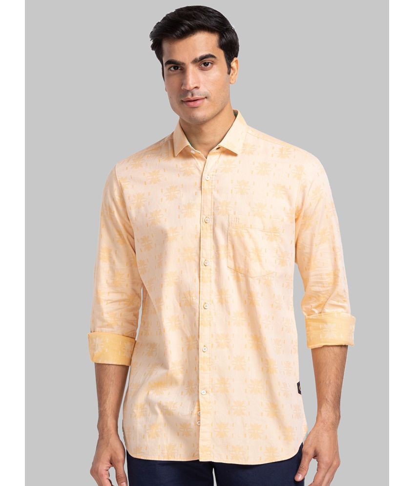     			Raymond 100% Cotton Regular Fit Self Design Full Sleeves Men's Casual Shirt - Yellow ( Pack of 1 )