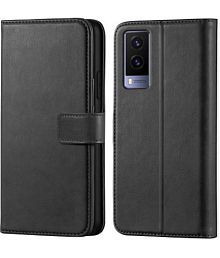 ClickAway Black Flip Cover Artificial Leather Compatible For Vivo V21e ( Pack of 1 )