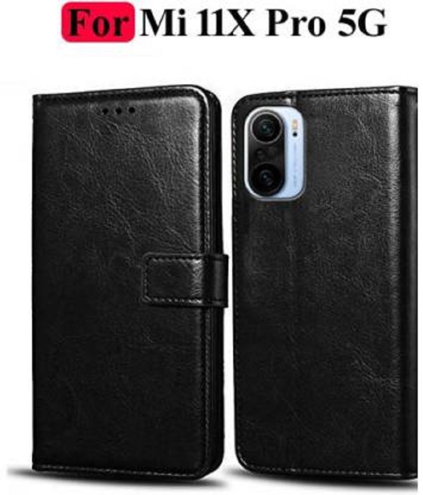     			ClickAway Black Flip Cover Artificial Leather Compatible For Xiaomi Mi 11x 5G ( Pack of 1 )
