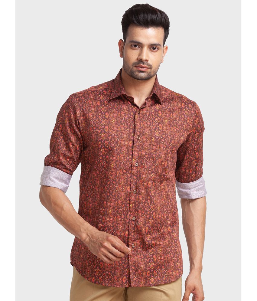    			Colorplus 100% Cotton Regular Fit Printed Full Sleeves Men's Casual Shirt - Brown ( Pack of 1 )