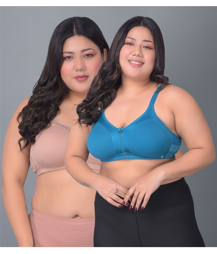     			Dollar Missy Pack of 2 Cotton Women's Everyday Bra ( Multicolor ) DPL-8051-PC-RO-PO2