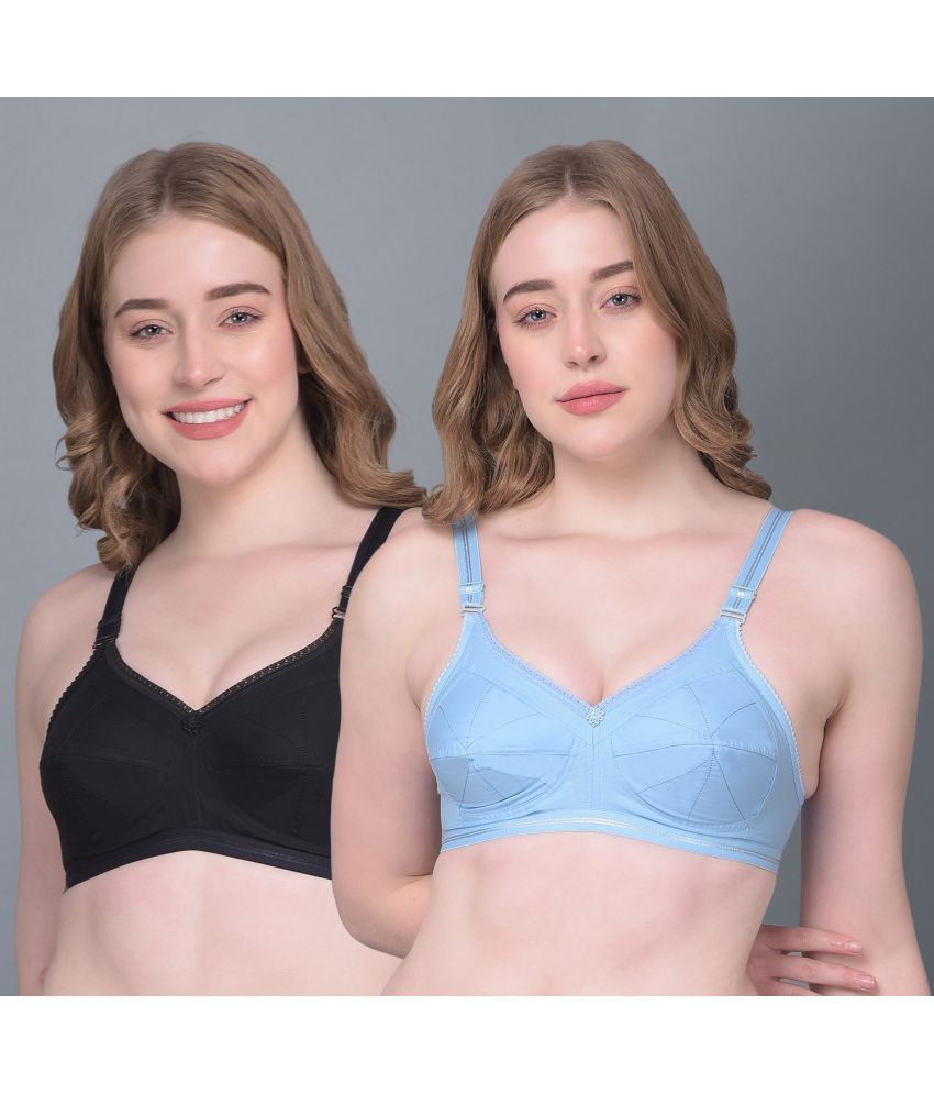     			Dollar Missy Pack of 2 Cotton Women's Everyday Bra ( Multicolor ) DES-1052-BK-SB-PO2