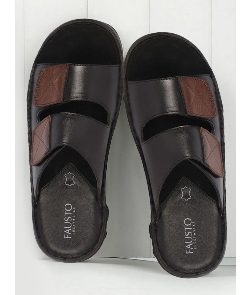     			Fausto Black Men's Daily Slipper