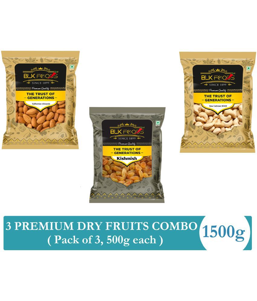     			BLK FOODS Mixed Nuts 1500 g Pack of 3