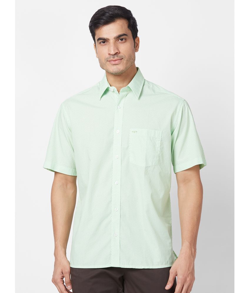     			Colorplus 100% Cotton Regular Fit Printed Half Sleeves Men's Casual Shirt - Green ( Pack of 1 )