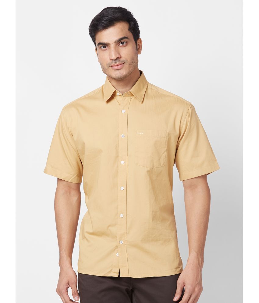    			Colorplus 100% Cotton Regular Fit Solids Half Sleeves Men's Casual Shirt - Yellow ( Pack of 1 )