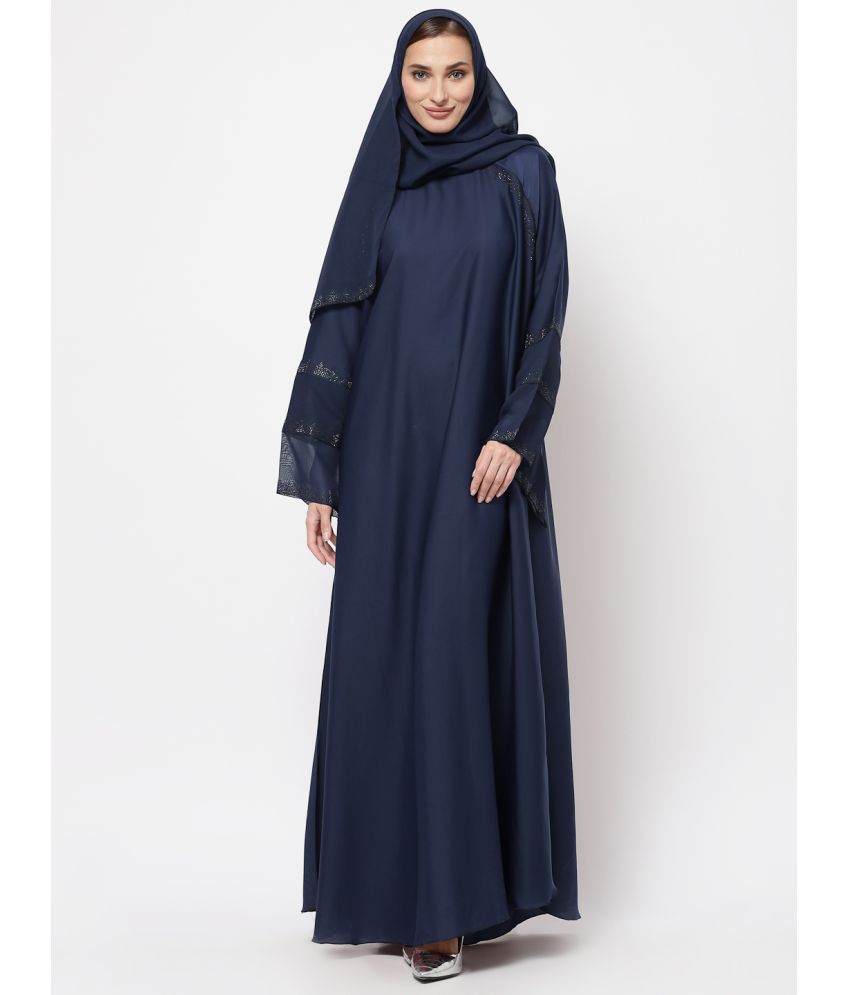     			Klotthe Blue Polyester Unstitched Burqas without Hijab - Single