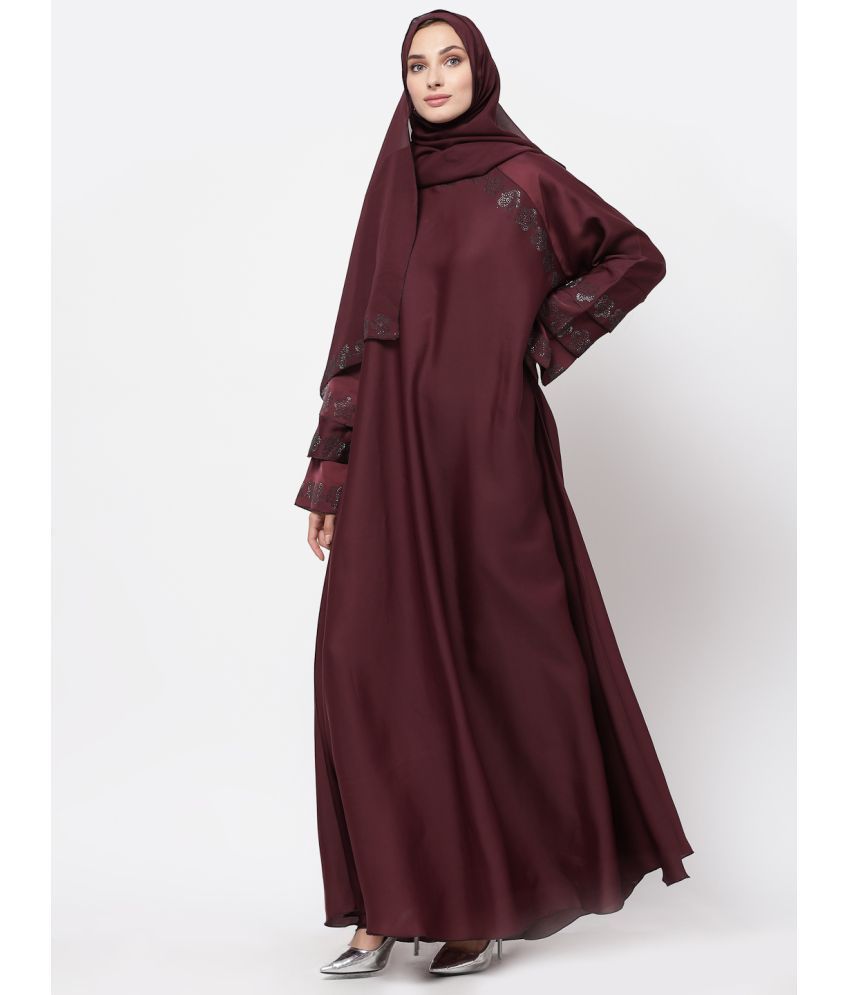     			Klotthe Maroon Polyester Unstitched Burqas without Hijab - Single