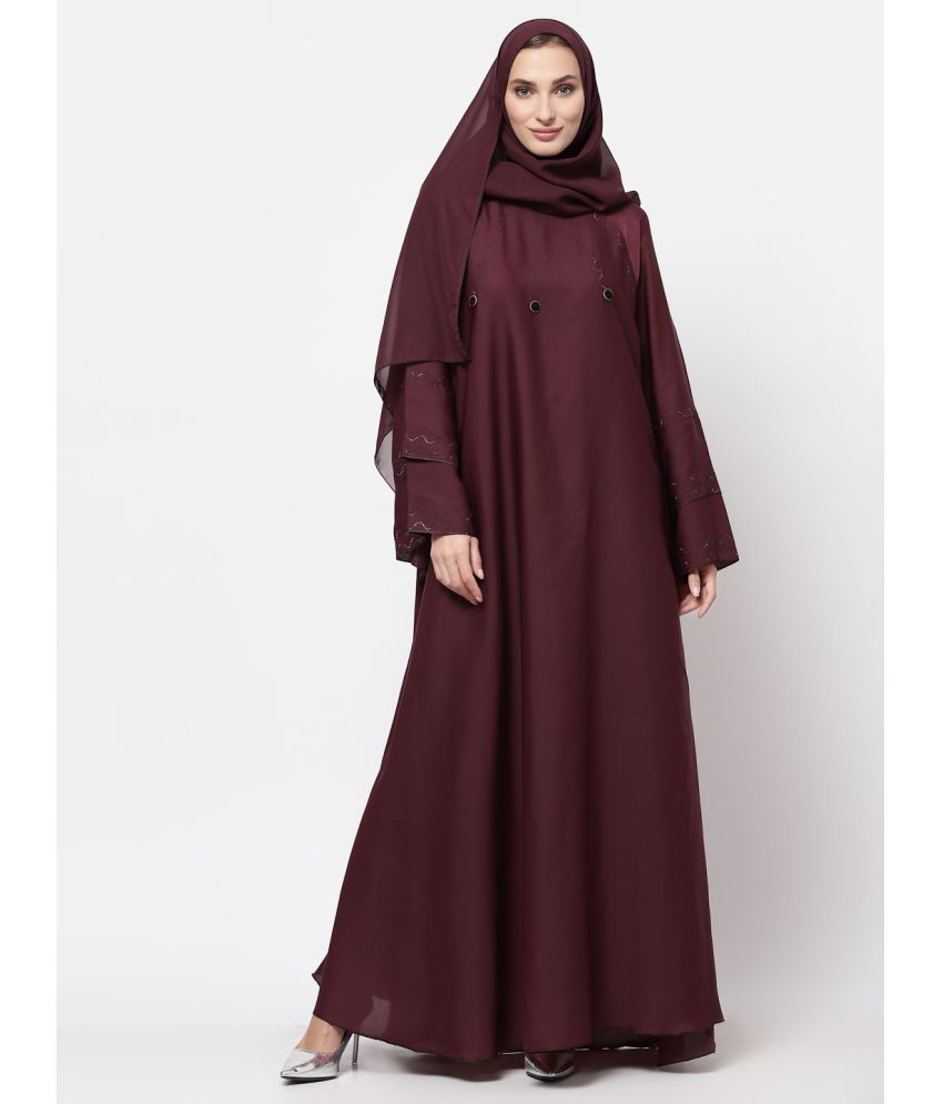     			Klotthe Maroon Polyester Unstitched Burqas without Hijab - Single