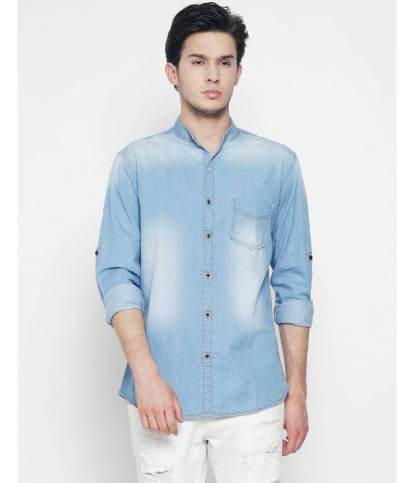     			OJASS Denim Regular Fit Solids Half Sleeves Men's Casual Shirt - Light Blue ( Pack of 1 )