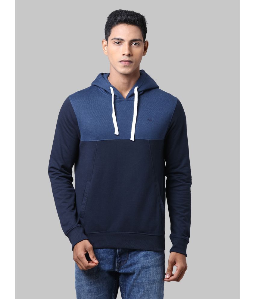     			Park Avenue Cotton Blend Hooded Men's Sweatshirt - Blue ( Pack of 1 )