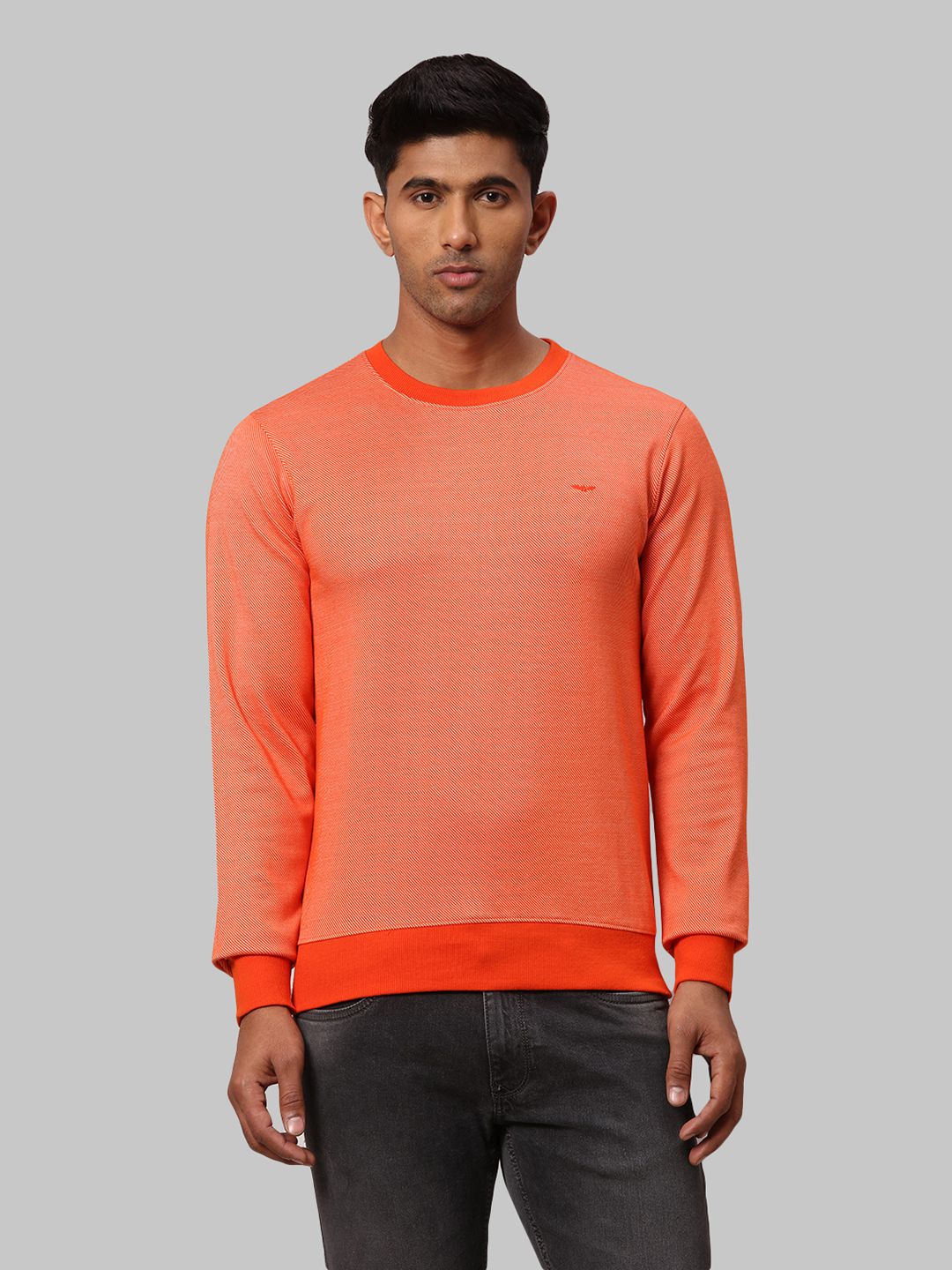     			Park Avenue Cotton Blend Round Neck Men's Sweatshirt - Orange ( Pack of 1 )