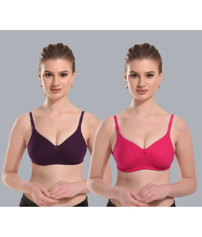     			Viral Girl Pack of 2 Cotton Women's Everyday Bra ( Pink ) VM-HEMA-PURPLE-RANI