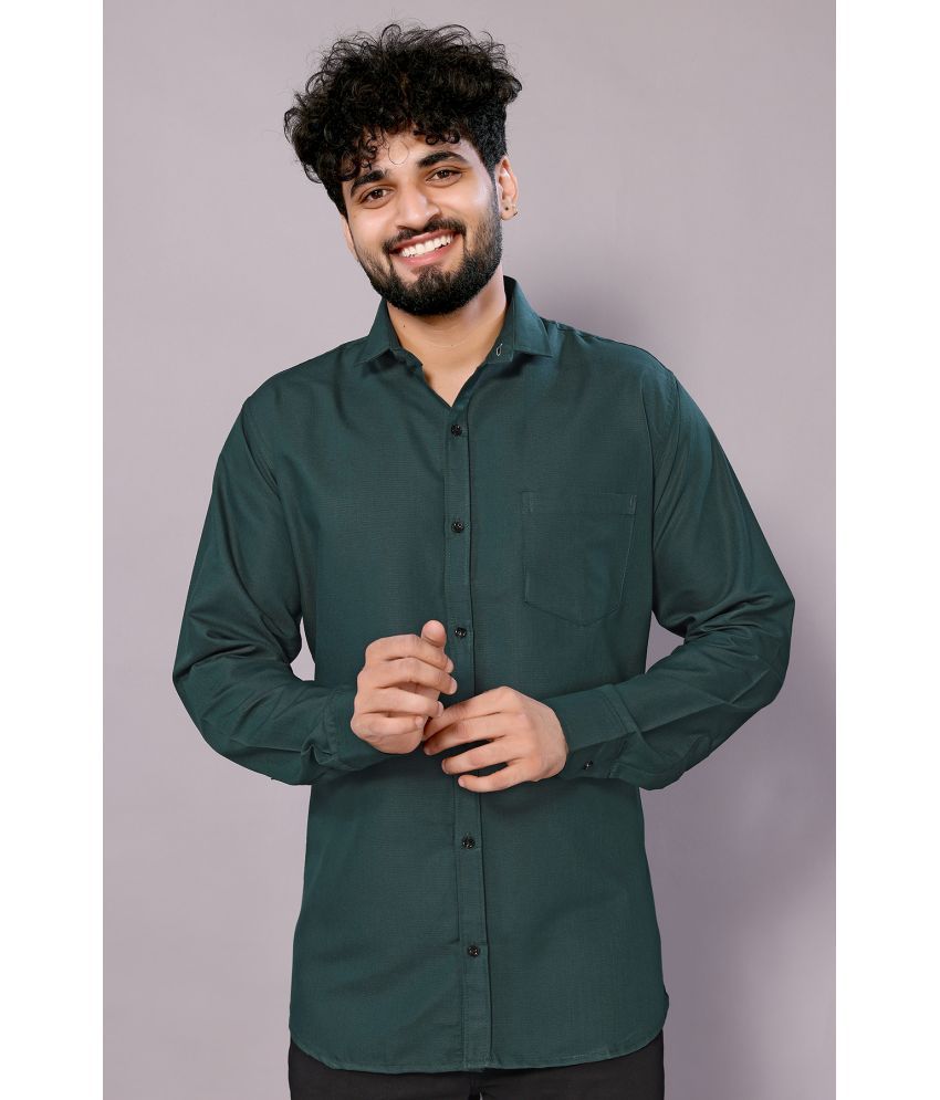     			Anand Cotton Blend Regular Fit Solids Full Sleeves Men's Casual Shirt - Green ( Pack of 1 )