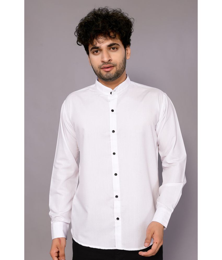     			Anand Cotton Blend Regular Fit Solids Full Sleeves Men's Casual Shirt - White ( Pack of 1 )