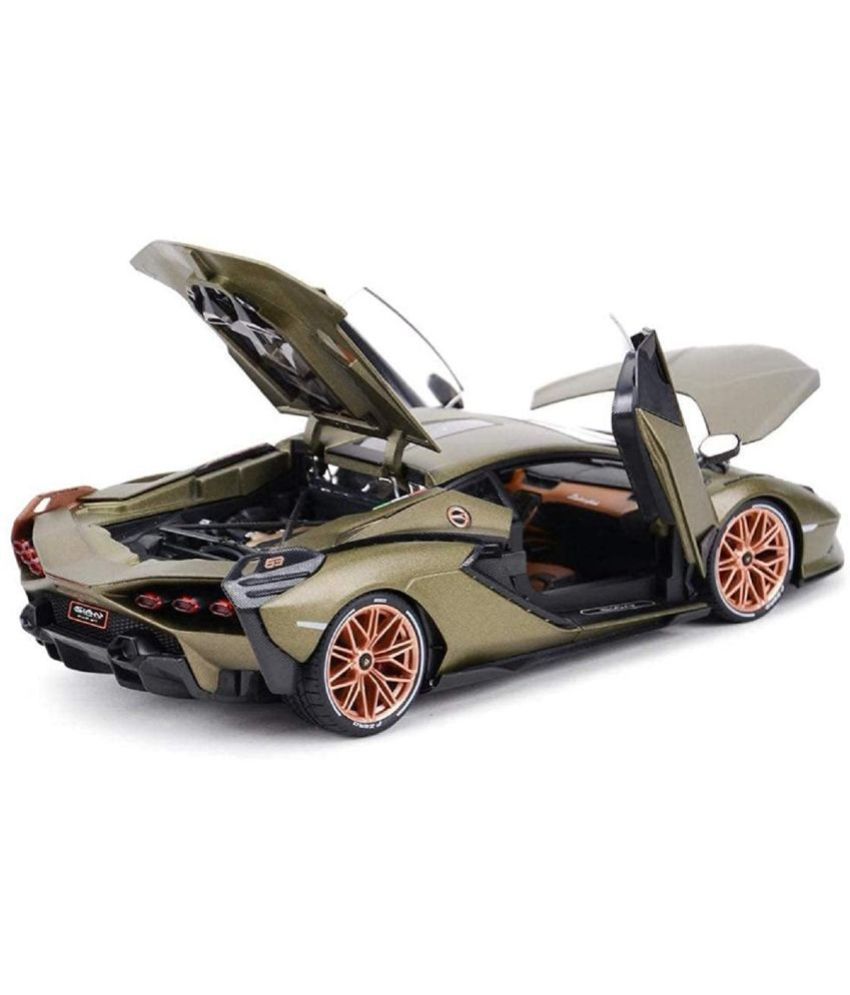     			BEE Exclusive Alloy Metal Pull Back Die-cast Car Scale Model with Sound Light Mini Auto Toy for Kids Metal Model Toy Car with Sound and Light【Multicolor】 (Lamborgini Green)