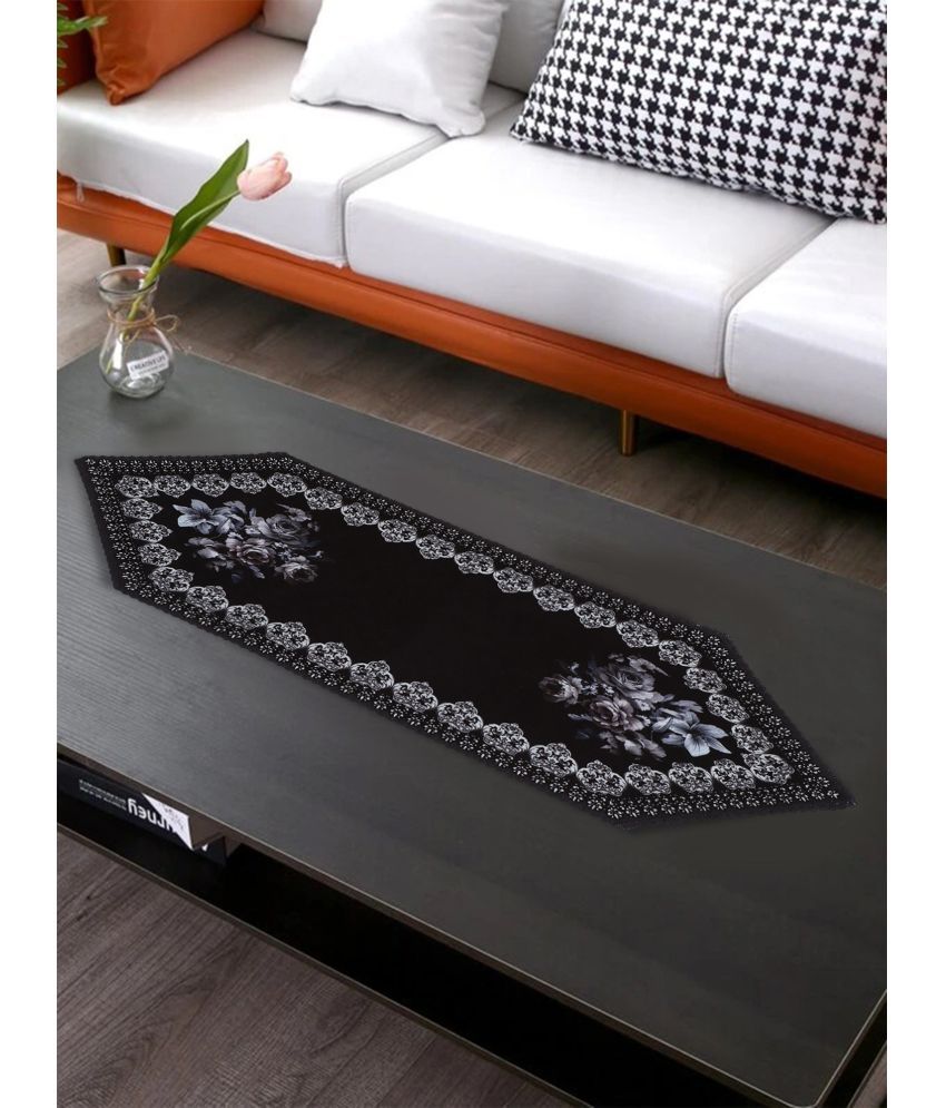     			HOMETALES Cotton 2 Seater Table Runner ( 86 cm x 34 cm ) Single - Black
