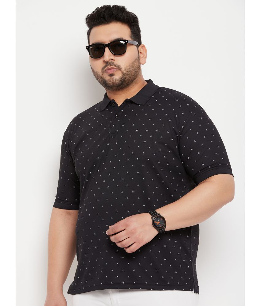     			Nyker Pack of 1 Cotton Blend Regular Fit Printed Half Sleeves Men's Polo T Shirt ( Black )