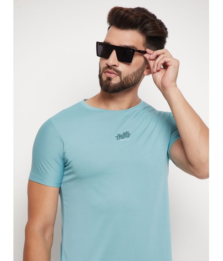     			Nyker Cotton Blend Regular Fit Printed Half Sleeves Men's Polo T Shirt - Aqua ( Pack of 1 )