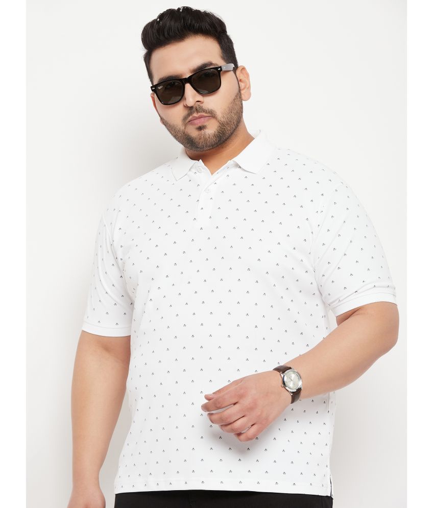     			Nyker Cotton Blend Regular Fit Printed Half Sleeves Men's Polo T Shirt - White ( Pack of 1 )