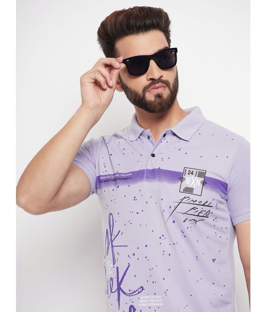     			Nyker Cotton Blend Regular Fit Colorblock Half Sleeves Men's Polo T Shirt - Purple ( Pack of 1 )