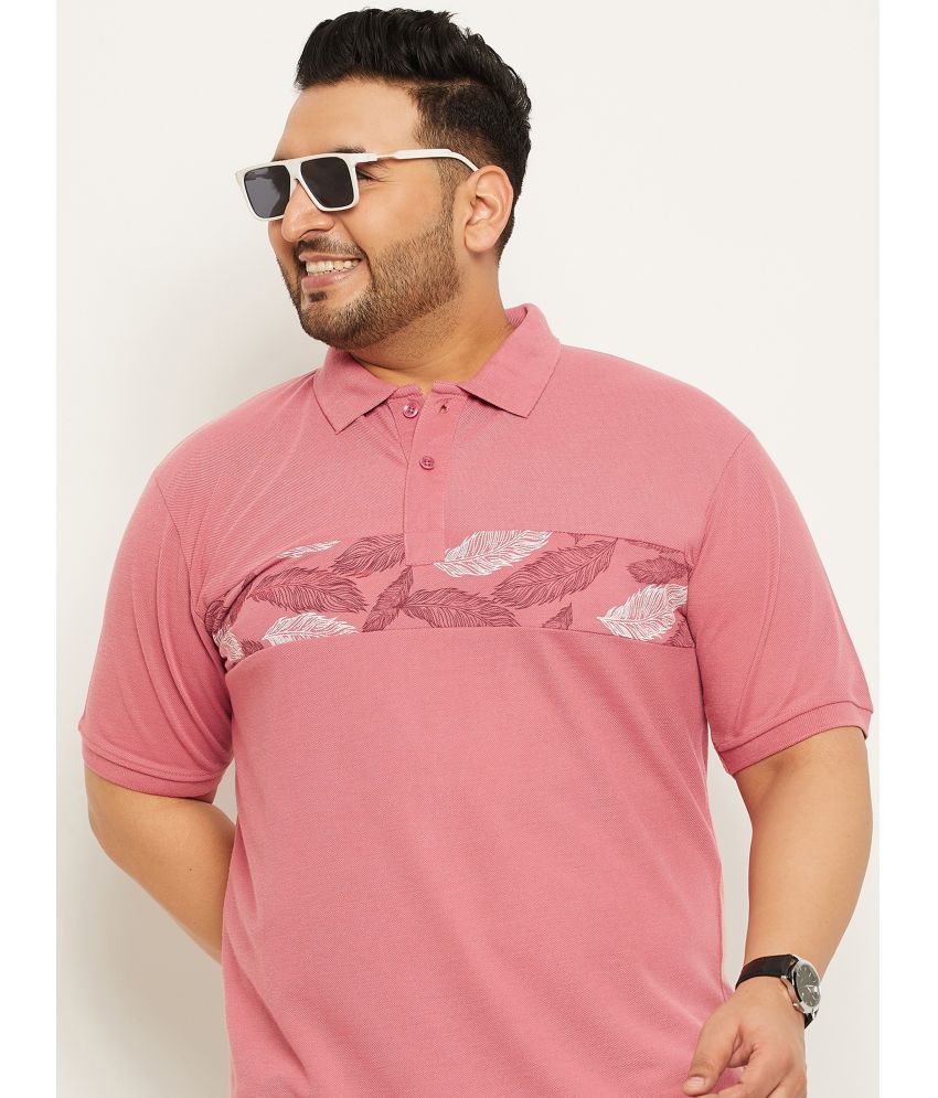     			Nyker Cotton Blend Regular Fit Colorblock Half Sleeves Men's Polo T Shirt - Pink ( Pack of 1 )