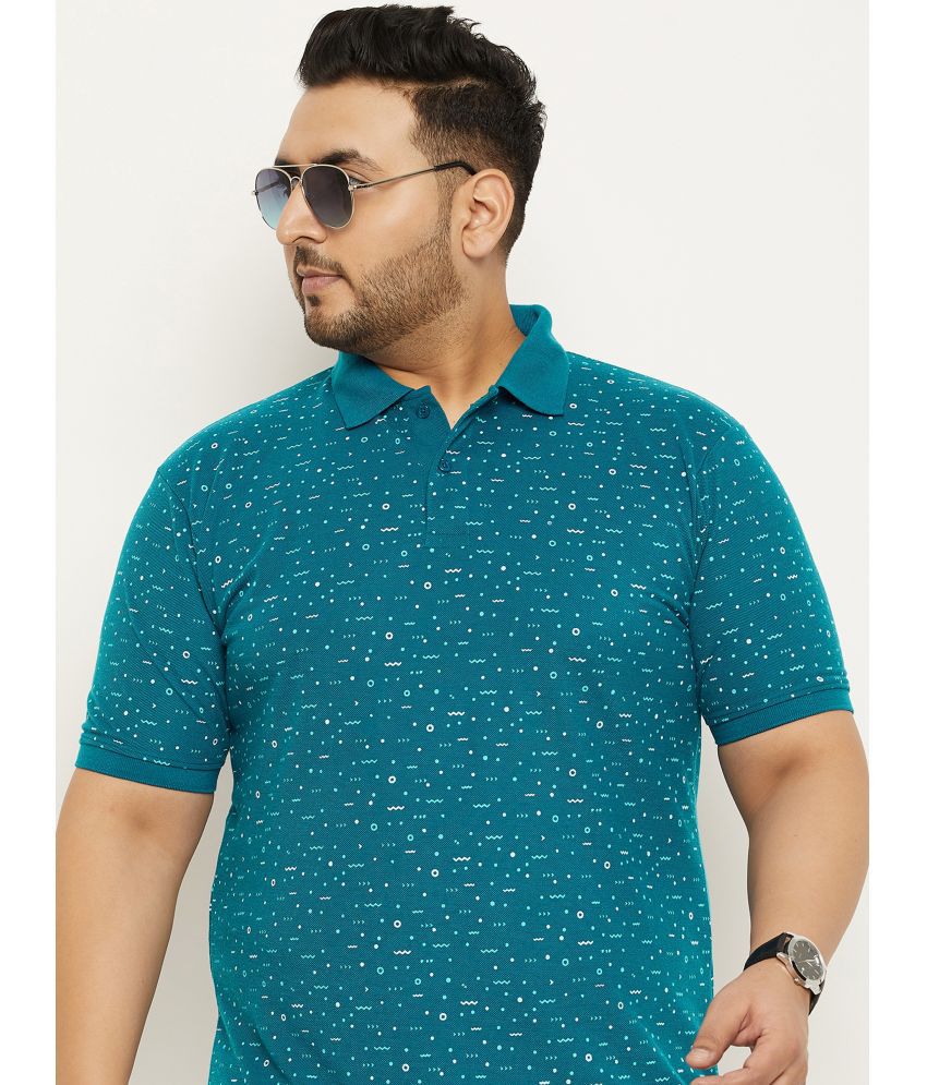     			Nyker Cotton Blend Regular Fit Printed Half Sleeves Men's Polo T Shirt - Light Blue ( Pack of 1 )