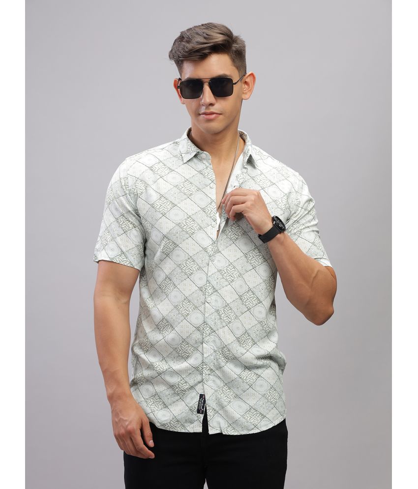     			Paul Street Rayon Slim Fit Printed Half Sleeves Men's Casual Shirt - Green ( Pack of 1 )