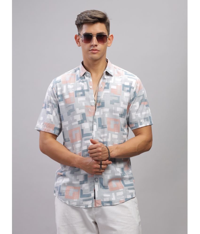    			Paul Street Rayon Slim Fit Printed Half Sleeves Men's Casual Shirt - Grey ( Pack of 1 )