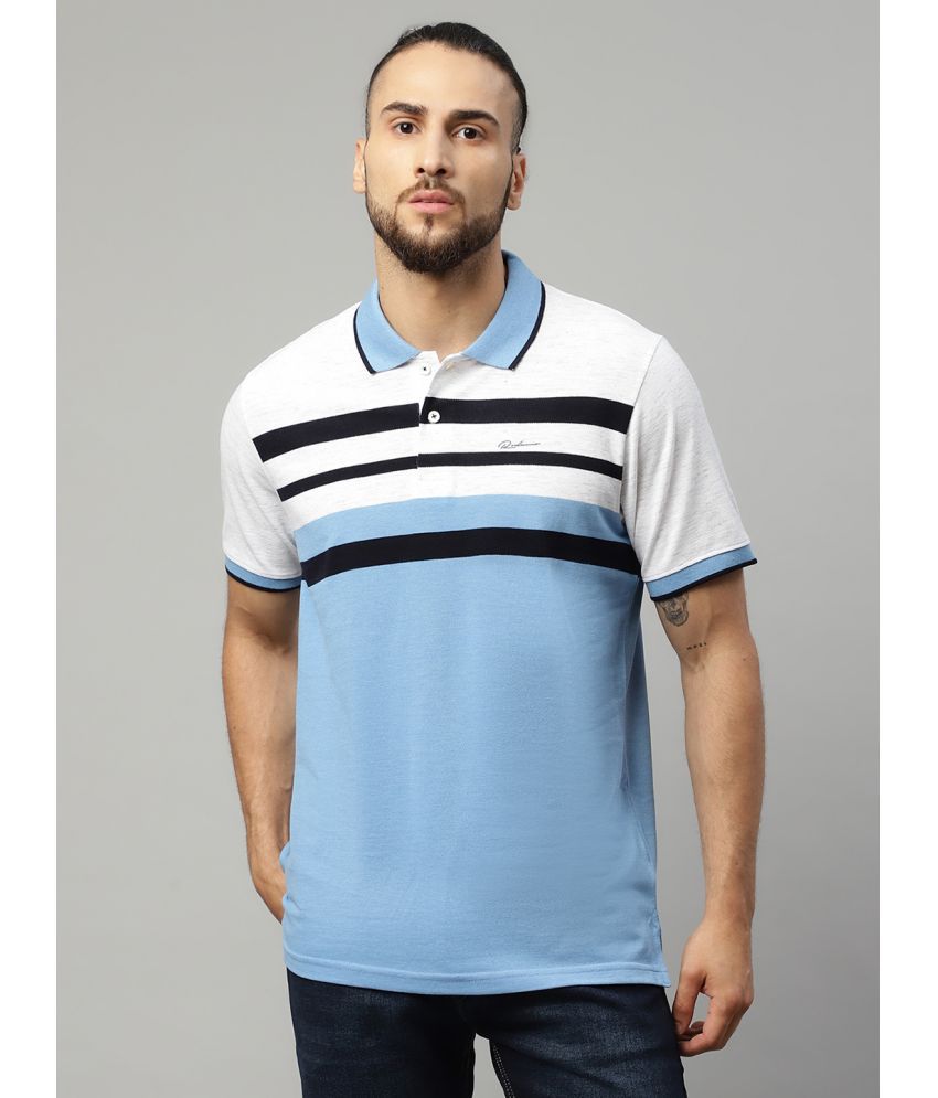    			Rodamo Cotton Blend Regular Fit Striped Half Sleeves Men's Polo T Shirt - Multicolor ( Pack of 1 )